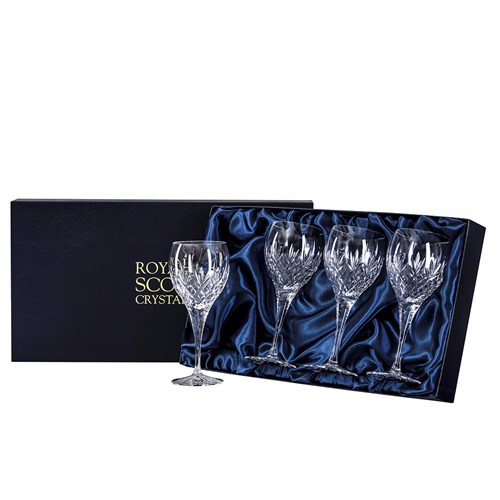 Royal Scot Crystal - Edinburgh - 4 Wine Glasses (Presentation Boxed) - Top Choice